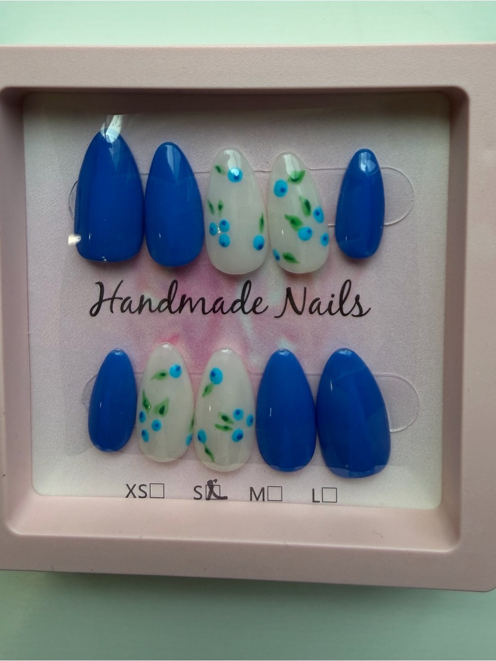 Homemade Blue blueberry Press-On Nail Set - Picture 1 of 2
